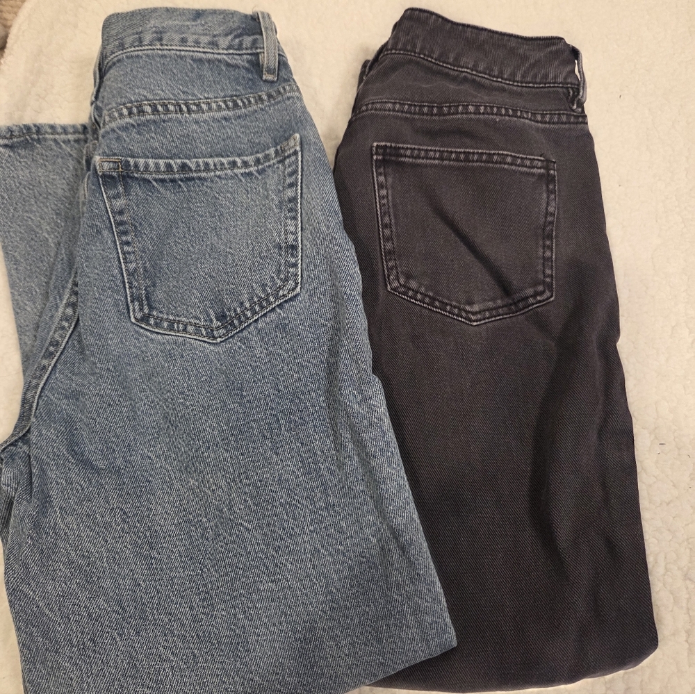 Set Of 2 PacSun 100% Cotton Denim Mom And Straight Jeans Size 24